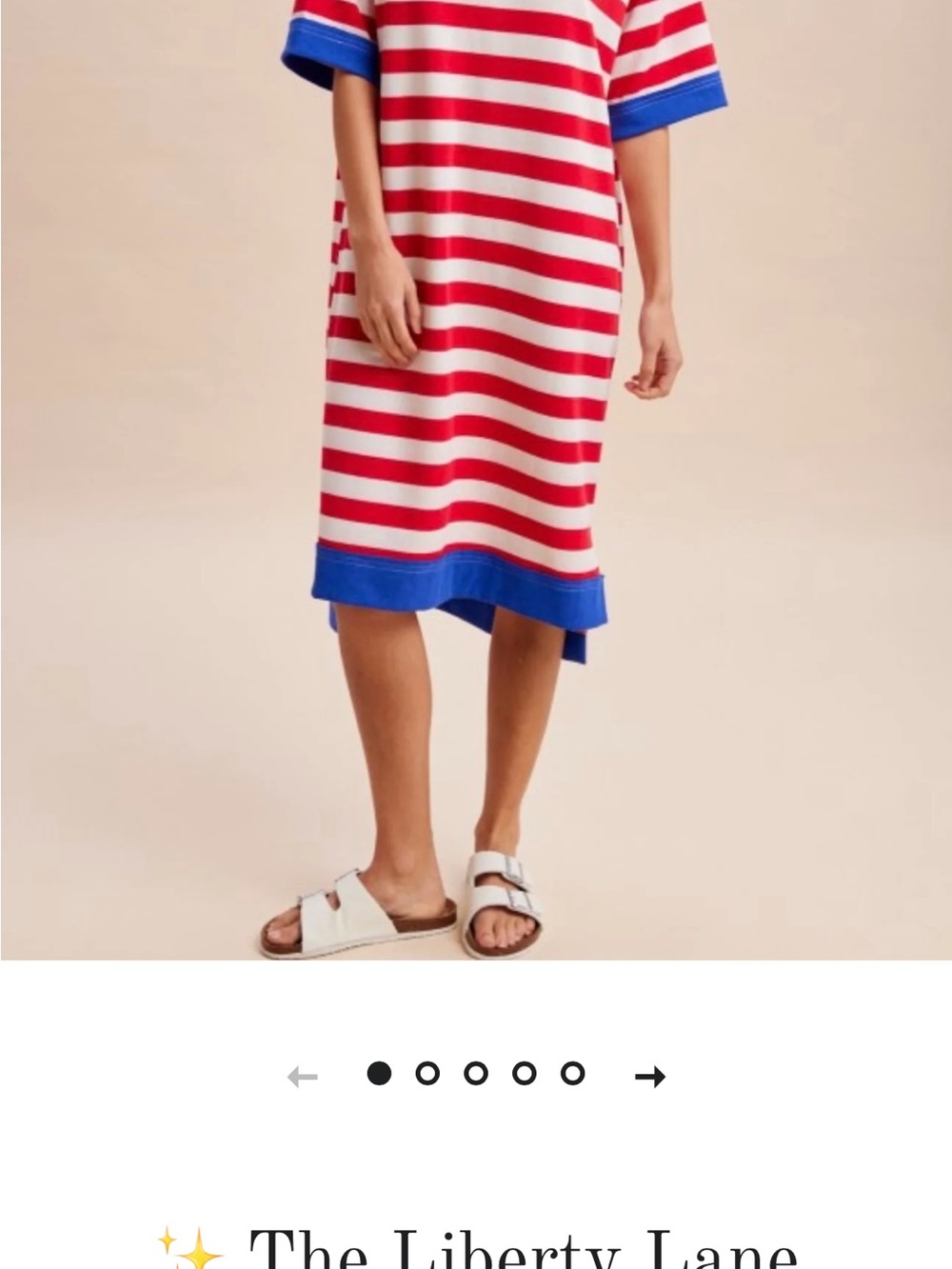 Red and white striped dress